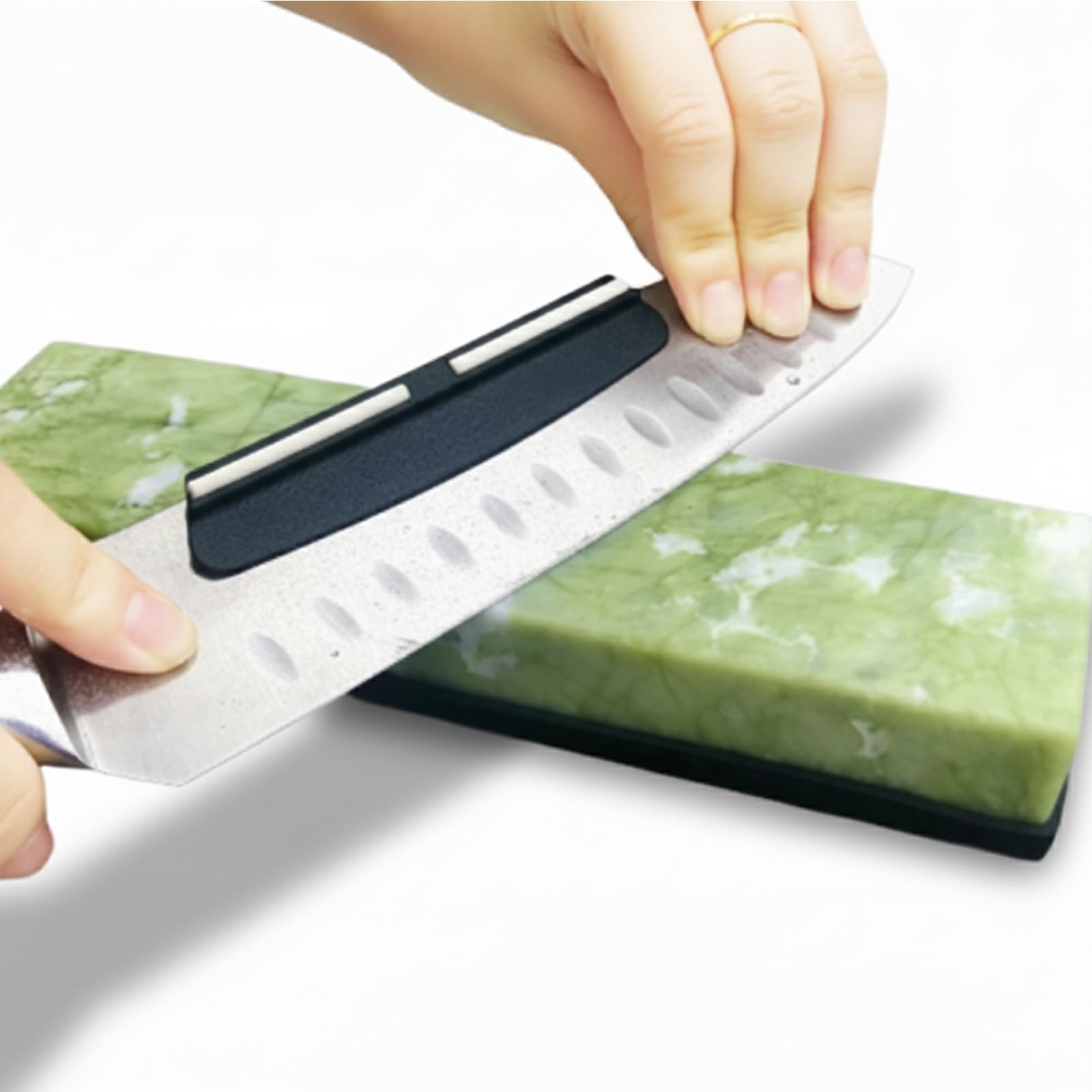 Hyack Natural Finishing Sharpening 10000 Sharpening Emerald Sharpening Stone for Knives Stone, Grit, Double-Sided Stone, зелёный