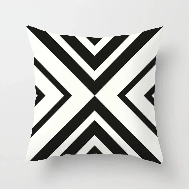 

Черно-белый чехол для подушки с геометрическим рисунком, маленькая декоративная подушка, квадратный диван 45x45cm