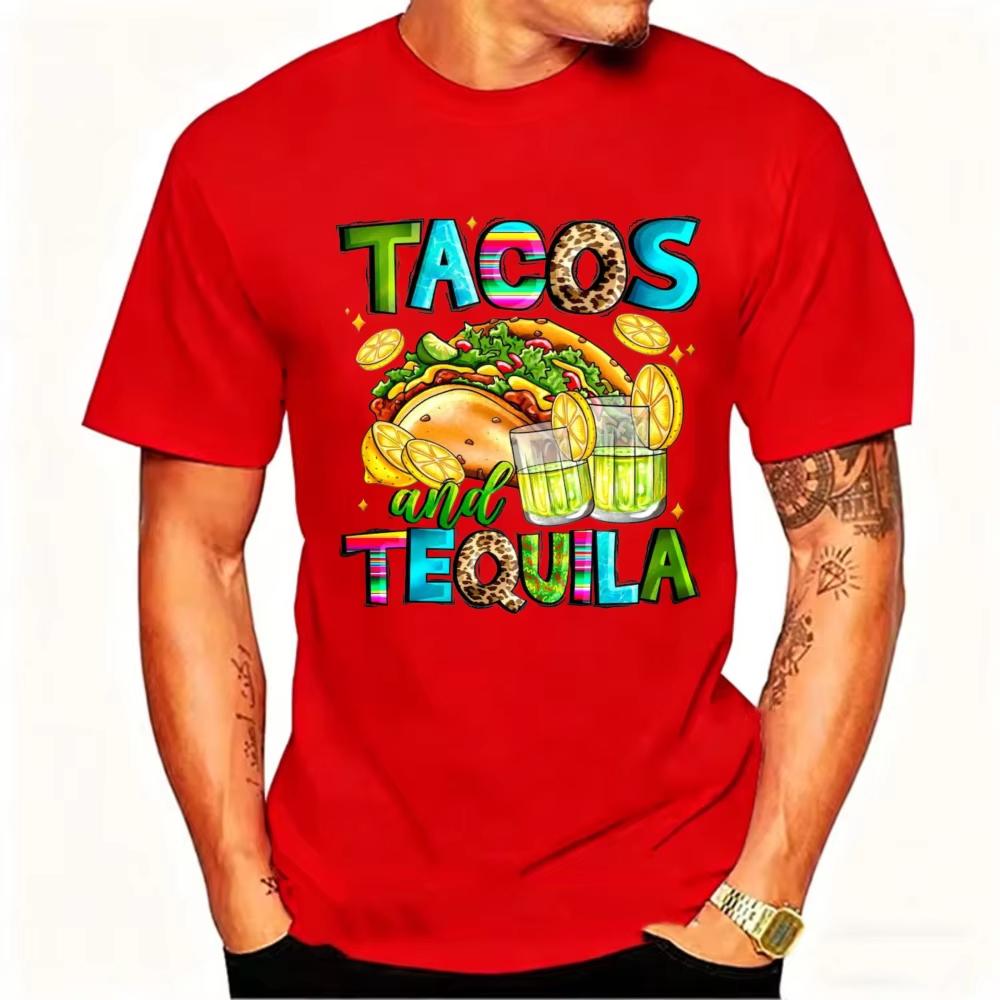 Tacos And Tequila Shirt Mexican Fiesta Party Nacho Lover Happy Cinco De Mayo 5th Of May Tee Festival Gift Printed Tshirt Tops