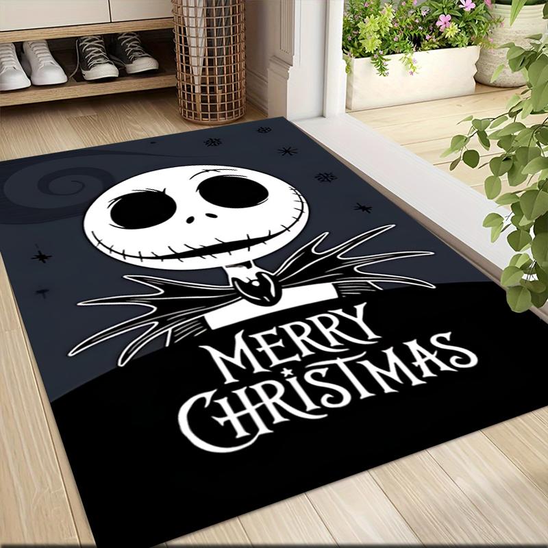 1Pc Christmas Jack Skellington Carpet Rug Soft Washable Antislip Home Living Room Sofa Mats Personalized Christmas Rug