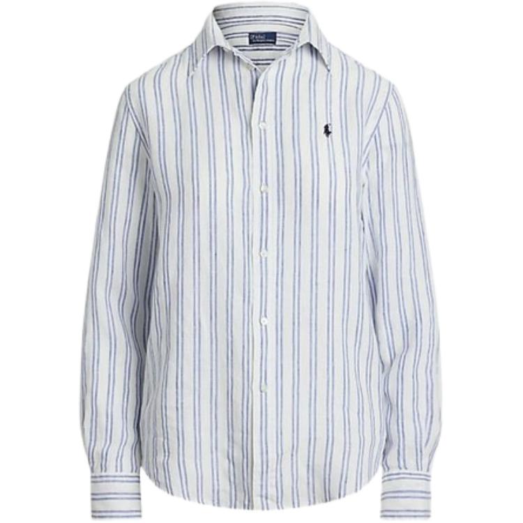 

Polo Ralph Lauren Полосатая рубашка с длинным рукавом на пуговицах Женские рубашки Синий WMPOSHTNDO20820100 M