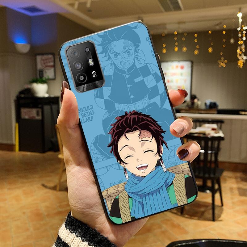Anime Demon Slayer Kimetsu Kamado Phone Case for OPPO A54 A74 A94 A53S A9 A5 A15 A16 A91 A96 A76 Reno8 8Pro Reno2 Z