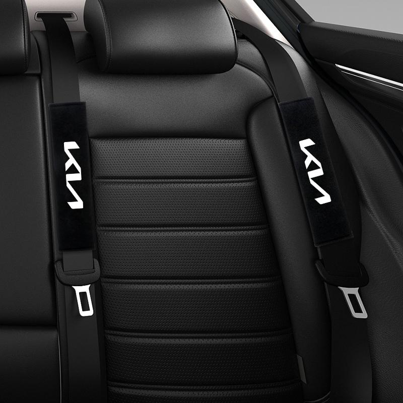 NCUD9 2pcs Cotton Car Seat Belt Cover Protective Shoulders Car Decoration Strap Pad For KIA Ceed Sorento K3 Rio Sportage Soul Picanto