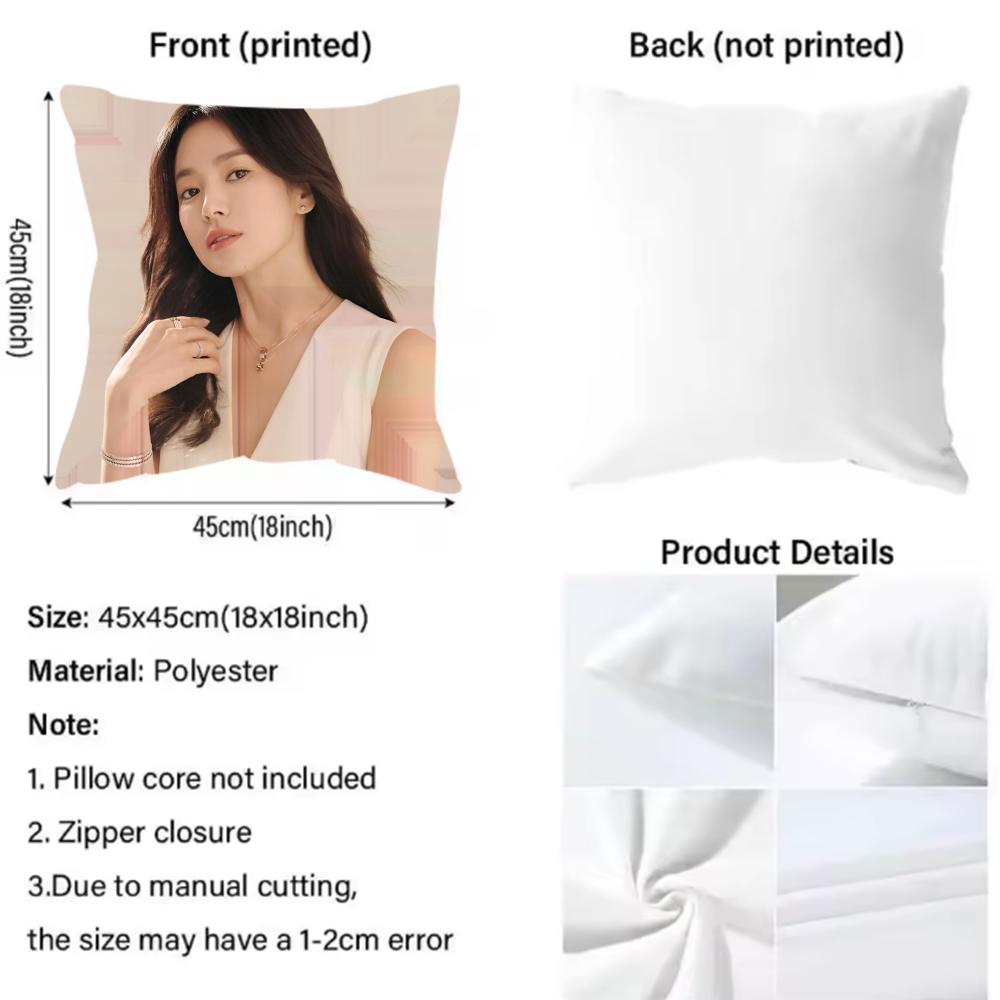 Song Hye - Kyo Cushion Cover Reversible Plush Pillow Cover – For car, sofa, bedroom, perfect as a gift.