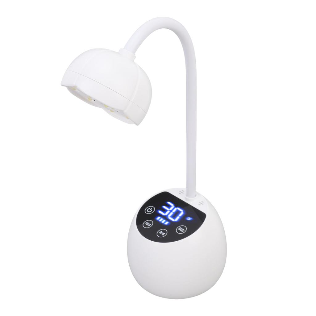 Gooseneck Nail Lamp Rechargeable Infrared Sensor LCD Screen LED Nail Light Dryer with 12 Light Chips for Home Use