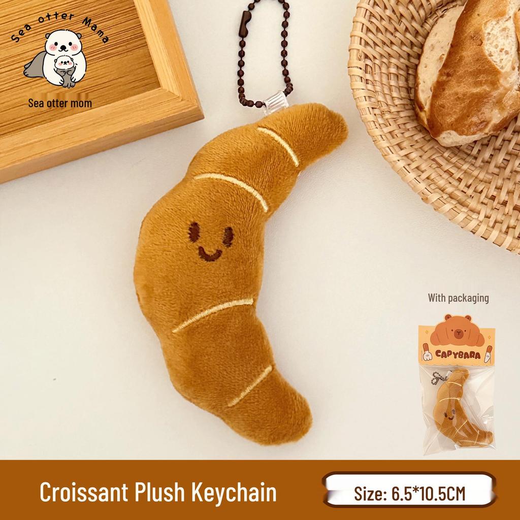 Creative Plush Bread Doll Keychain: Versatile Girlish Ornament for Backpack