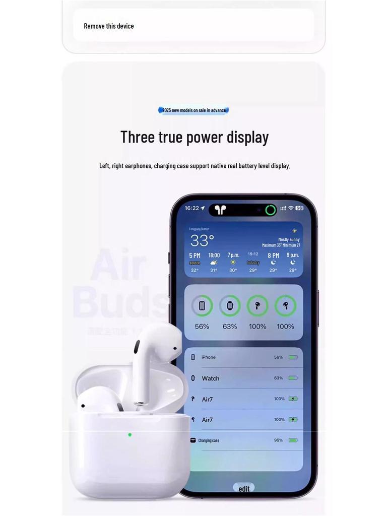 2025 Huaqiangbei 7th Gen Wireless Bluetooth Headphones: Noise-Cancelling, Original High-Quality Sound, Semi-In-Ear.