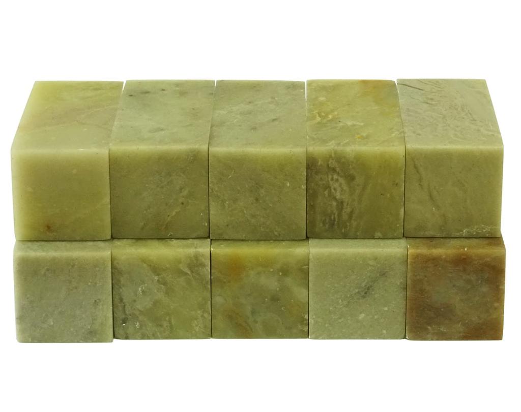 Kobaido Seal Carving Material, Aota Stone (21mm x 50mm) with Aota Blue and White Seal, 2.1cm Square [Set of 10]