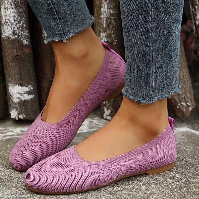 44 Flat-bottomed Casual Single Shoes Women's Spring and Autumn New Foot Cover Shallow Mouth Women's Doudou Work Shoes