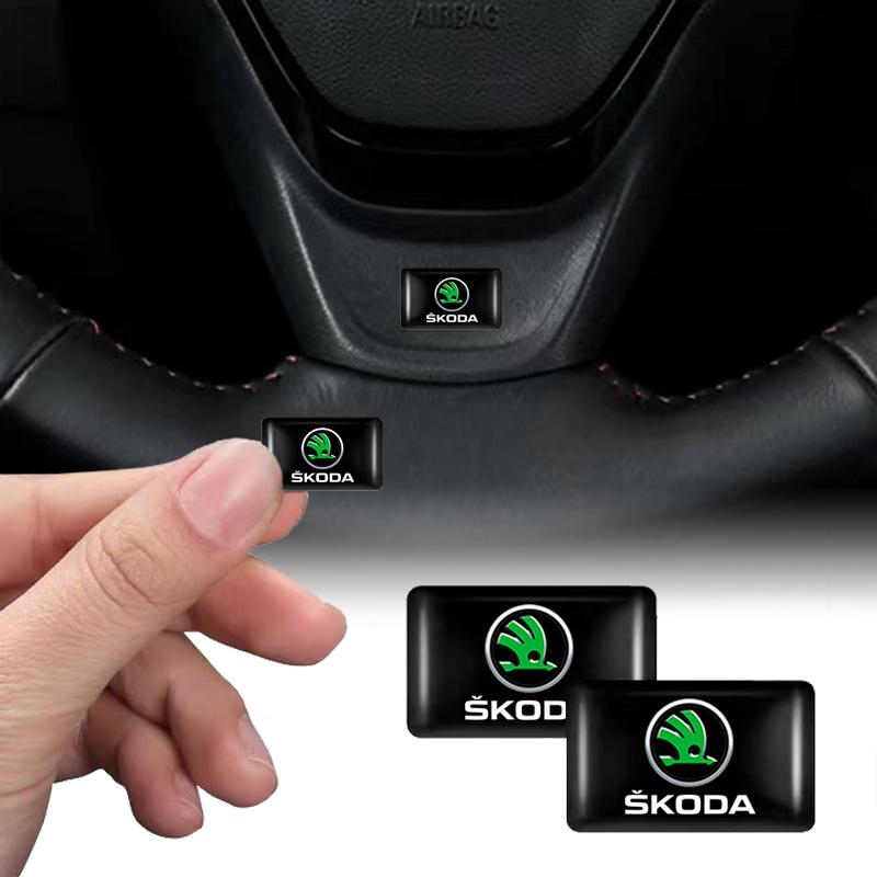 10 Stück Auto 3D Epoxidharz Emblem Innenraum Aufkleber Auto Zubehör Für Skoda Octavia Kodiaq Fabia Superb Karoq Yeti Rapid VRS xknz73