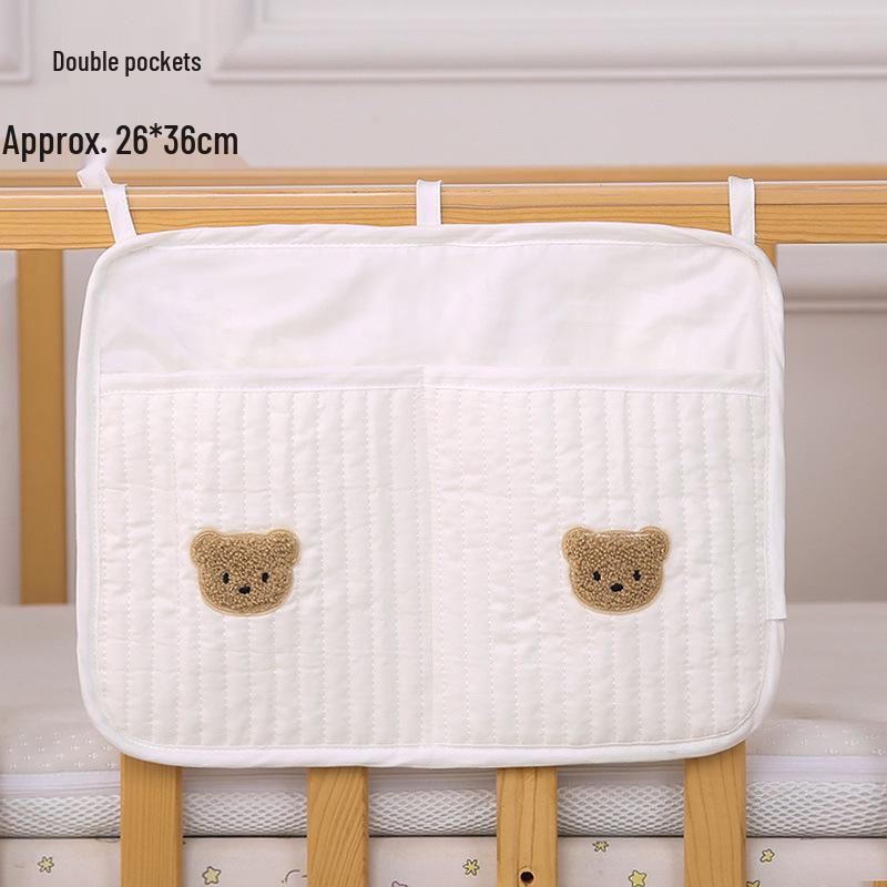 Crib Hanging Storage Bag for Baby Toys and Diapers - Double Opening