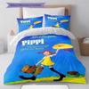 Pippi Longstocking Pattern Bedding,Quilt Set Quilt Cover Pillowcase Home Birthday Gift (1 * Duvet Cover + 2 * Pillowcase, Without Core)