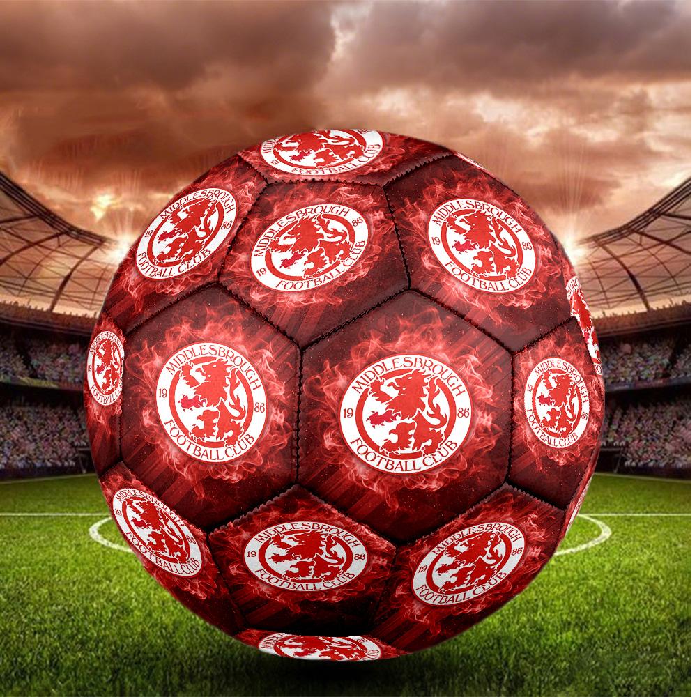 Middlesbrough Size 5 Football High Elastic Soccer Ball For Outdoor Competition Daily Training Play