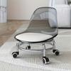 Moderner Acryl-Hocker mit Universalrädern - Multifunktionaler niedriger Stuhl mit 360° freier Drehung - Kein Lebensmittelkontakt, Manuell