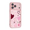 Pink cartoon heart-shaped design phone case suitable for iPhone 17 16 15 14 13 12 11 Pro/Max/Plus anti drop and shockproof