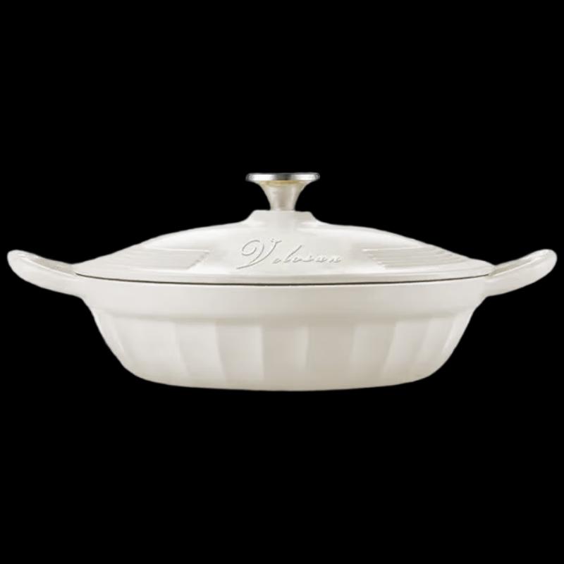 Wenlunshan Nica Star White 27cm Enamel Cast Iron Pot