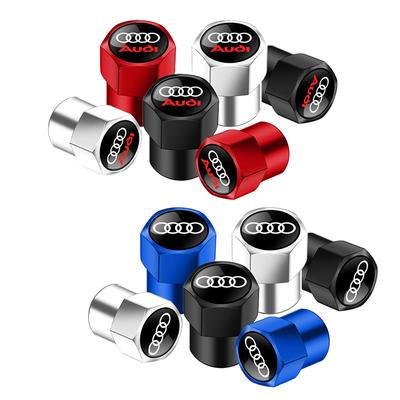 For 8V4Pcs Car Wheel Tire Air Valve Caps Stem Cover with Color Brand Logo For Audi A3 A4 A5 A6 A7 A8 Q3 Q5 Q8 TT TTS Accessories
