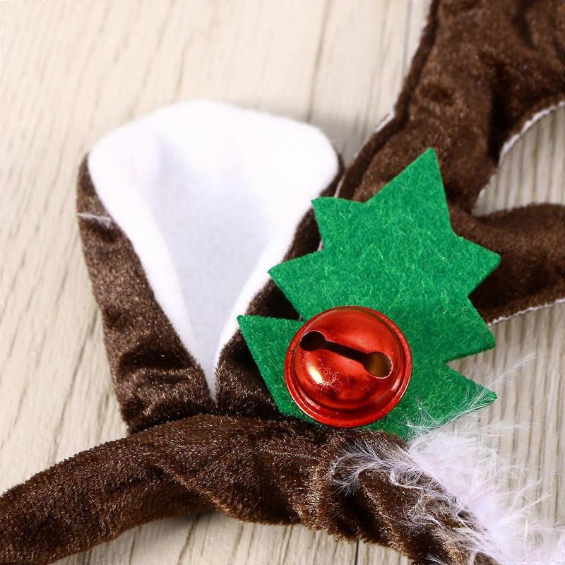 Christmas Headband Reindeer Antler for Kids and Women with Bell 1 Piece Brown