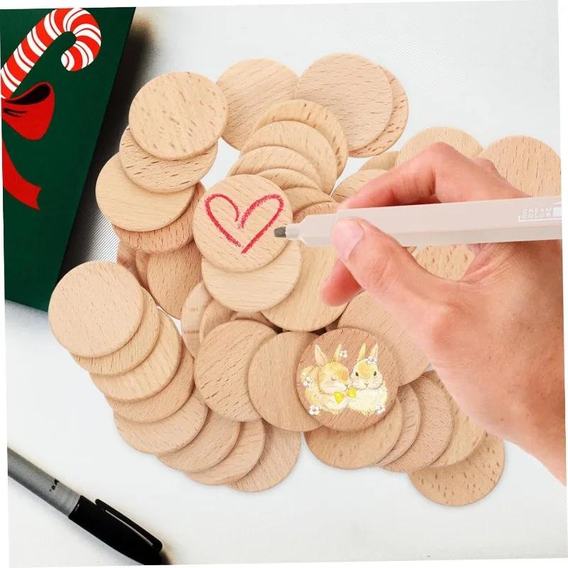 10/20/50/100pcs 3cm Unfinished Wood Slices Round Disc Circle Wood Pieces Wooden Cutouts Ornaments for Craft and Decoration