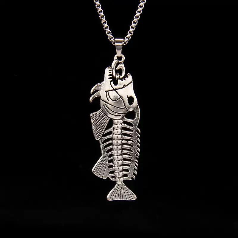 Retro Punk Fish Bone Necklace - Year After Year Timeless Design, Versatile Long Style Accessory