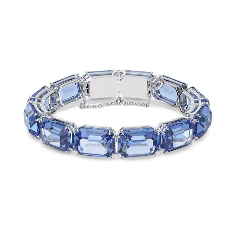 Swarovski Millenia octagonal cut fashionable and versatile rhodium-plated bracelet for women 5614927 синий