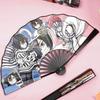 New 8-inch Folding Demon Slayer Fan: Cartoon Tanjiro & Nezuko Portable Summer Cool Fan