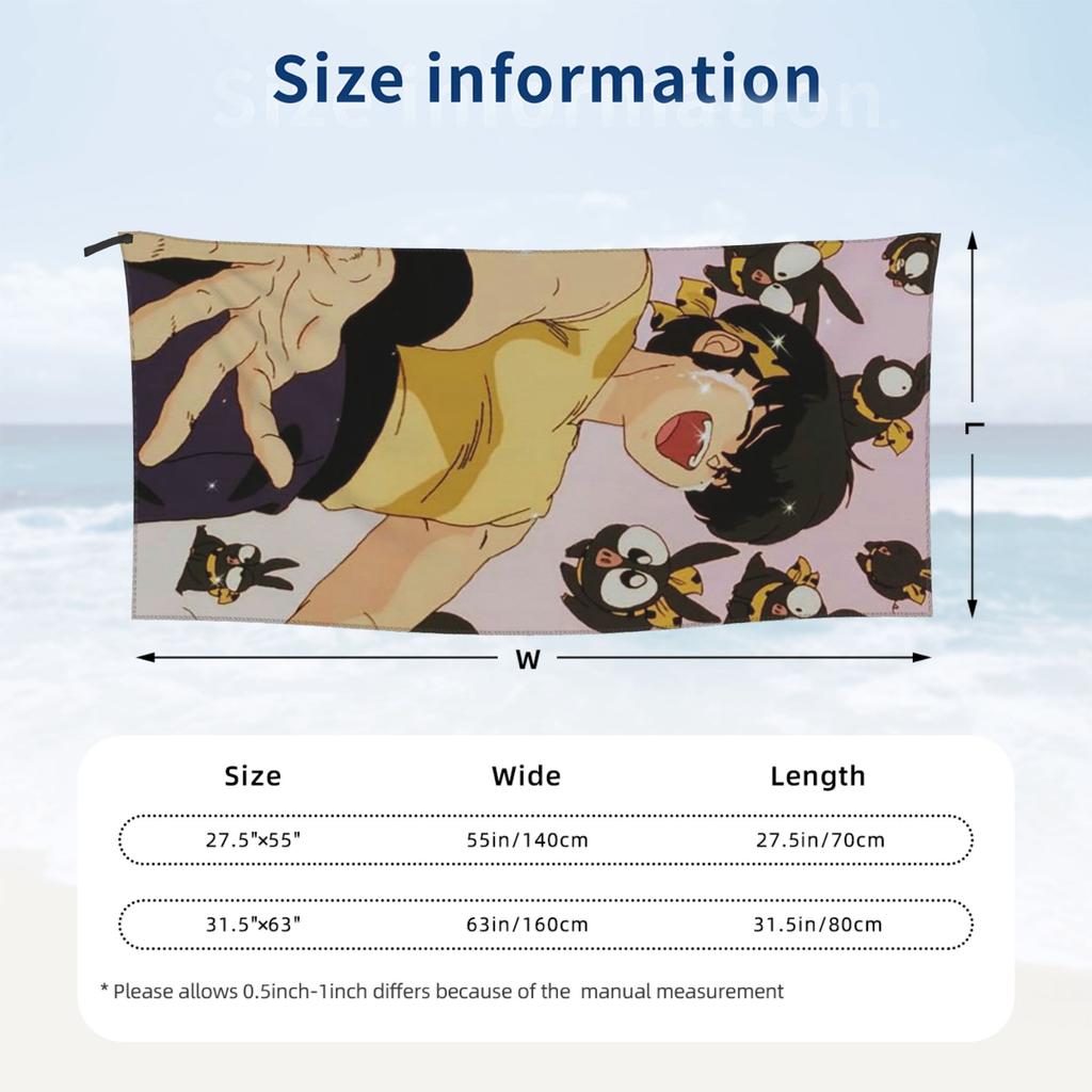 Ranma 1/2 Saotome Pig Girls P Chan Beach Towel Soft Microfiber Quick Dry Absorbent Quick Towels For Pool