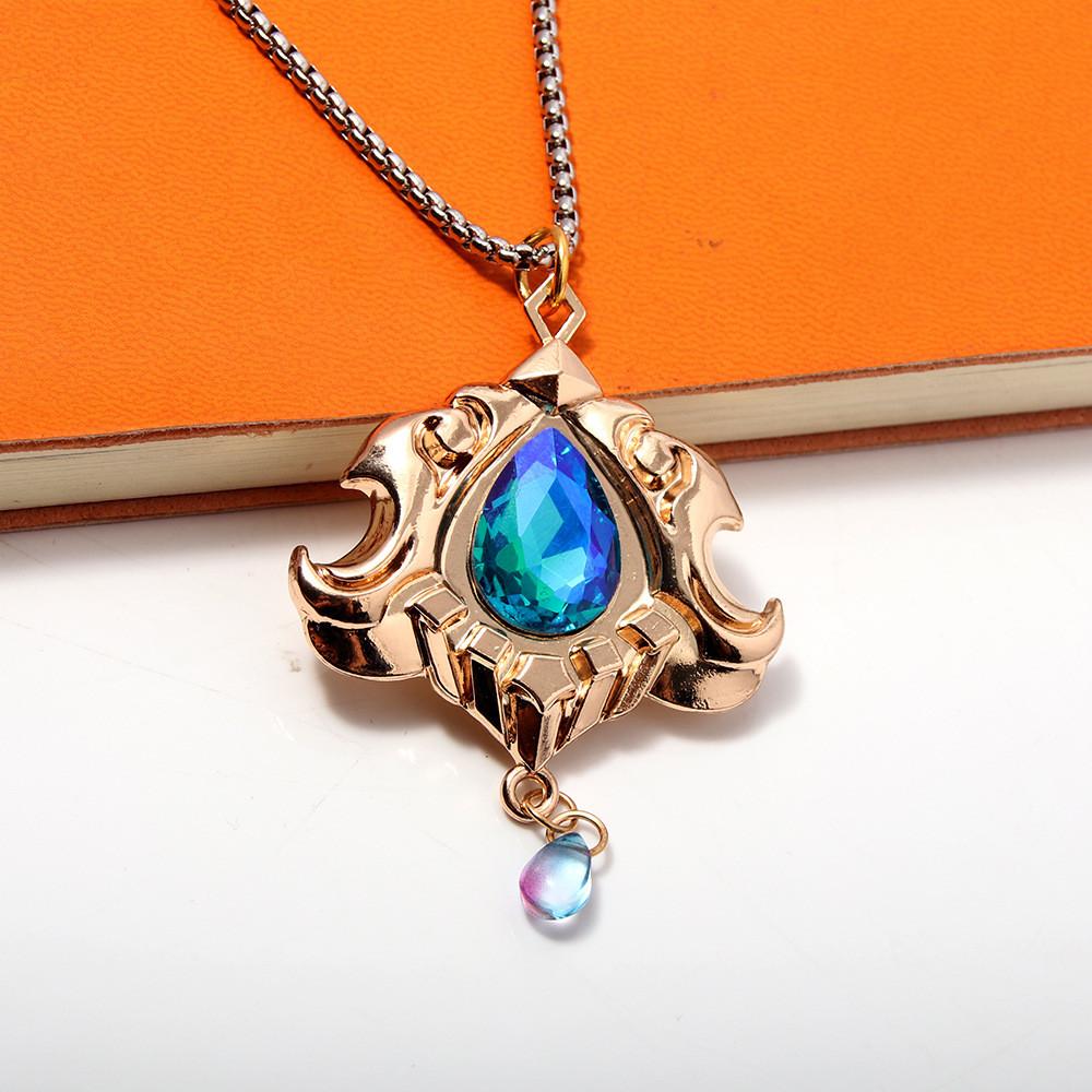Water Neuvillette Dragon King Judge Crystal Pendant Alloy Necklace Gift Jewelry