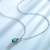UMCHO Pendant Necklace for Women Nano Russian Simulated Emerald Gemstone Zircon Chain Necklace for Women