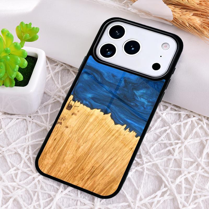 Traveler Protective Wood Resin Pattern Shockproof Phone Case for iPhone 17 Air 16e 15 11 12 14 13 Pro Max Cover Coque