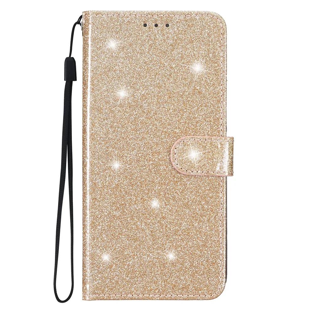 Bling Flash Leather Protect Case For Moto G04 G05 G13 G14 G15 G22 G23 G24 G31 G35 G41 G52 G53 G62 G73 G75 G84 G85 Wallet Cover
