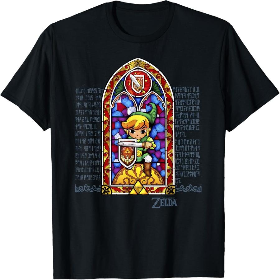 Nintendo Zelda Stained Glass Protector Graphic T-Shirt T-Shirt S