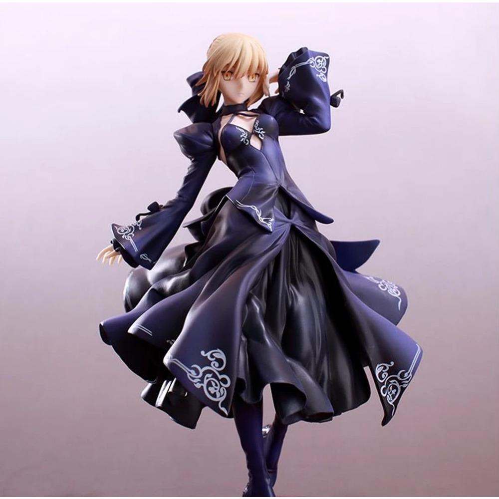 23CM Anime Gekijouban Fate/stay night Heaven's Feel Altria Pendragon Black Dress Up Saber Alter Model Toy Gift Action Figure PVC
