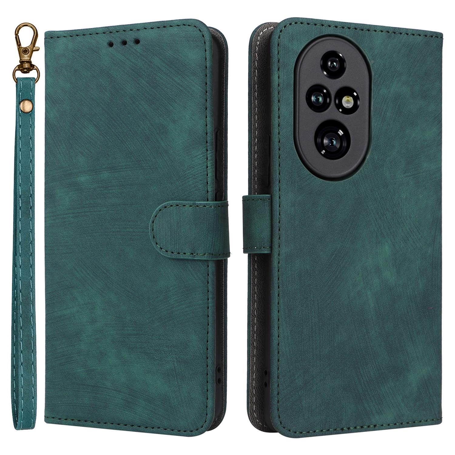 

For Honor 200 Pro 5G Case Leather RFID Blocking Card Slot Folio Phone Cover Green