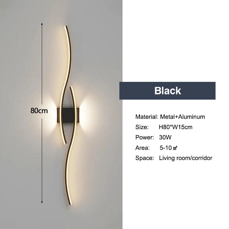 Minimalist Bedroom LED Wall Lamps Decor for Sofa Background Interior Wall Lights Wall Sconce for Corridor Aisle Black White Gold