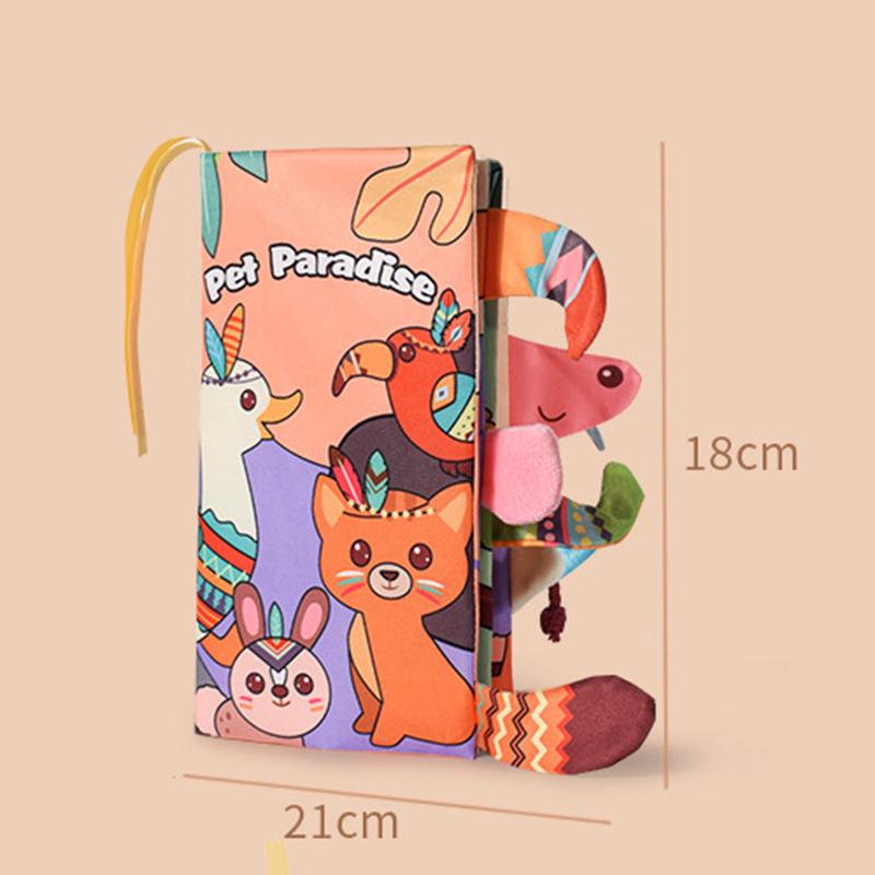 Baby Books Montessori Toys Waterproof  Soft Cloth Books 3D Animal Cognitive Infant Early Learning Educational Fabric Books Toys