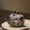 Heart To Buddha Rock Mine Hand Held Teapot Handmade Gold Pointing Pottery Pot Tea Making Kettle Kung Fu Teaware Gift Box