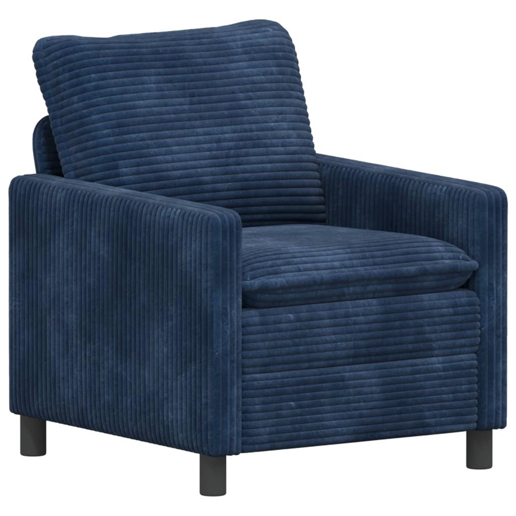 Sofa Set 2 Pcs Navy Blue Polyester