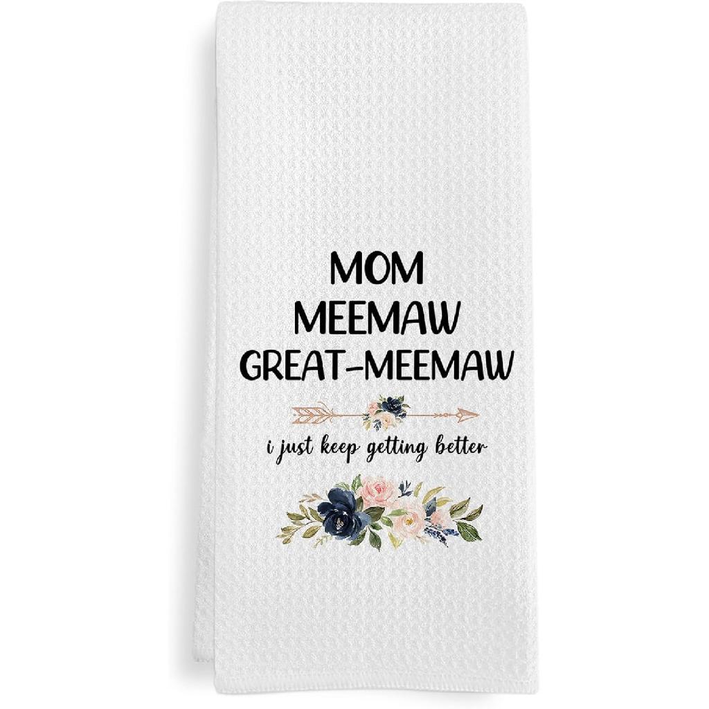 Great Grammy Floral Gifts Kitchen Towels, Grammy Dish Towels, Mom Gifts for Mothers Day Birthday, Grandma Decorative Hand Towel Tea Towel for