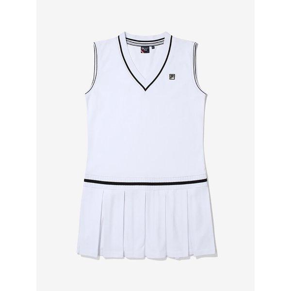 Fila Cotton Blend Pique V Neck Dress