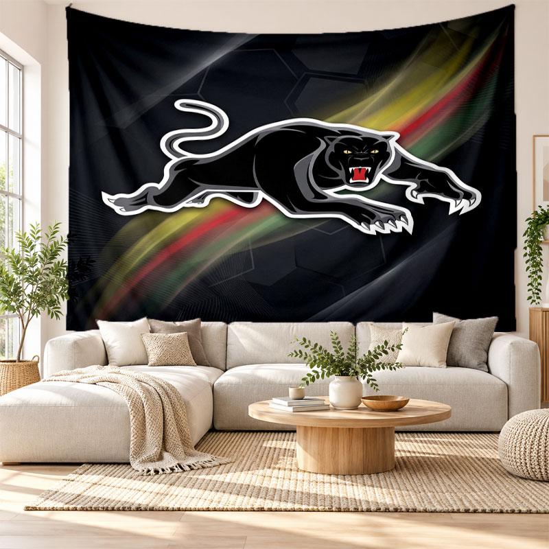 Penrith Panthers Wall Tapestry, Soft Fabric Wall Hanging, Decorative Backdrop For Bedroom Home Wall Art