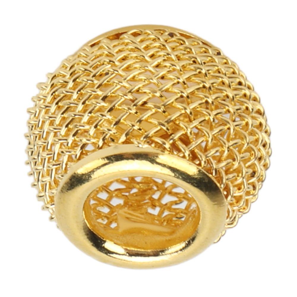 10pcs Gold Hollow Beads Round Shape Gold Plated Beads Spacer Beads  Earrings Making