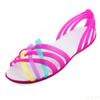 Women Sandals Hot Sale Summer New Candy Color Women Shoes Peep Toe Stappy Beach Sandals Rainbow Jelly Shoes Woman Flats
