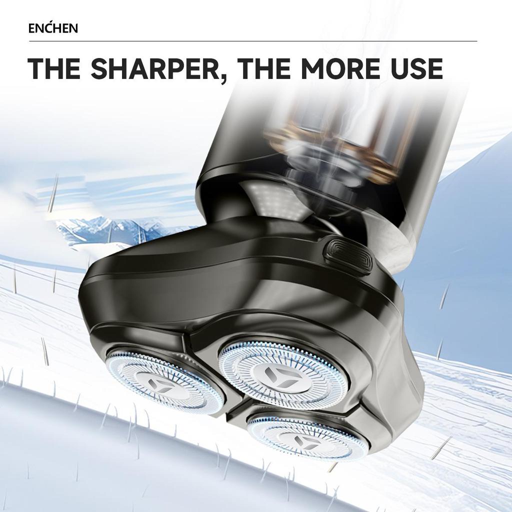Xiaomi ENCHEN BlackStone 6 Electric Shaver – 3D Floating Heads, Wet & Dry Cordless Shaver with Travel Lock