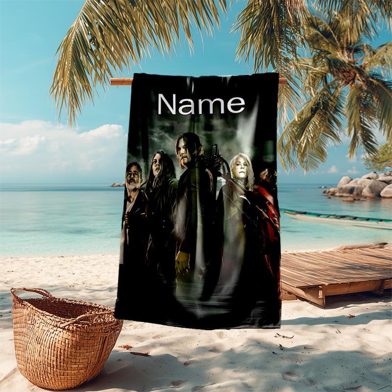 Personalized customized proof beach towel with The Walking Dead pattern - soft, absorbent,quick-drying,perfect swimming,camping&bathing
