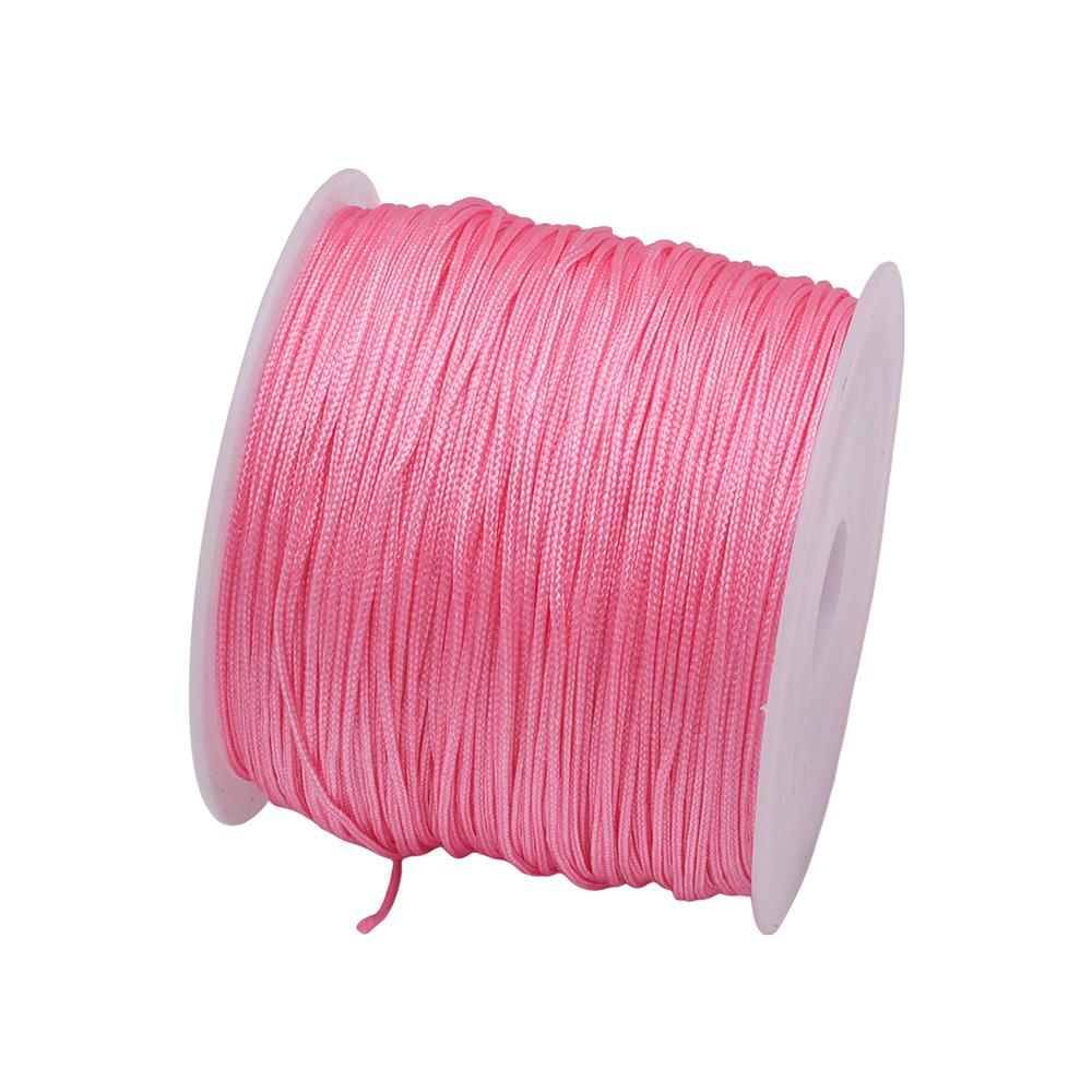 50Yds 0.8mm Crafts Nylon Cord For Jewelry Making Beading Braided Nylon Satin String for Bracelets Rattail Trim Chinese Knot