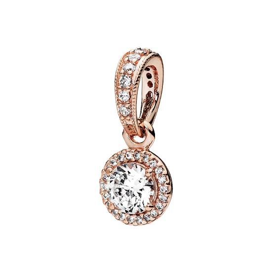 Pandora Classic Elegant Copper Silver Alloy Cubic Zirconia Pendant Women pendant 380379CZ Rose Gold