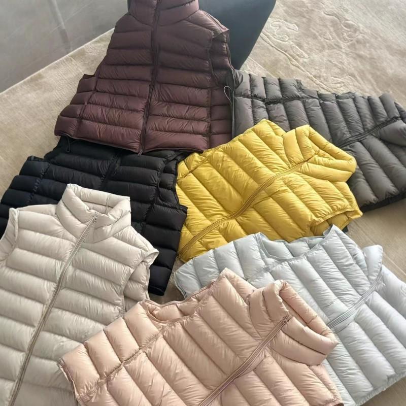 Womens Lightweight Duck Down Vest 90% Fill Power Slim Fit Short Puffer Korean Style Casual Outerwear