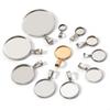 5-10pcs 6-30mm Stainless Steel Round Cabochon Base Tray Blank Cabochon Base Setting Charms Pendant For Jewelry Making Supplies