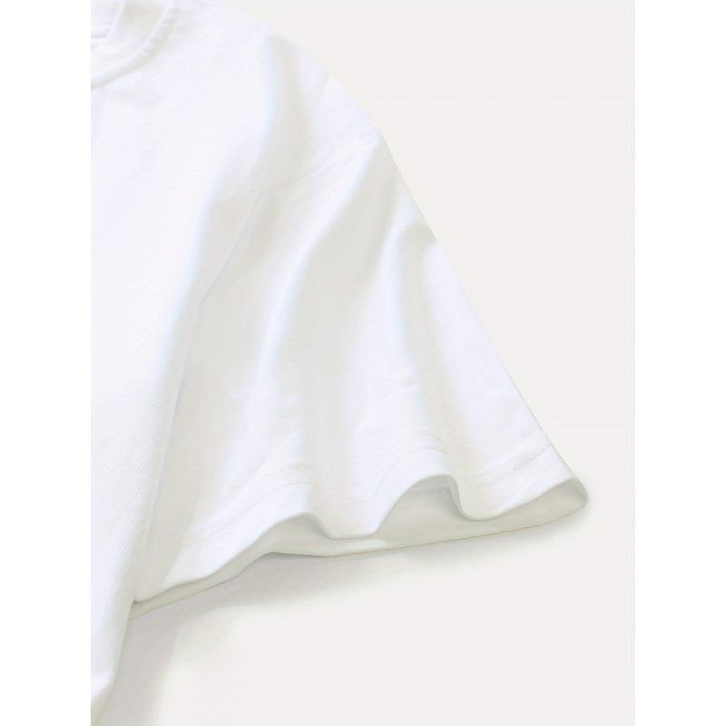 Womens Floral Print Tee Round Neck Short Sleeve Casual Everyday Top